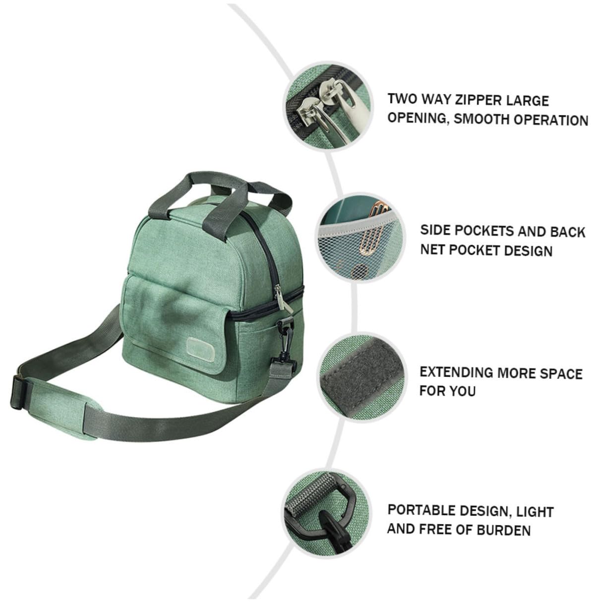 UPKOCH Bolsa Portátil de Lactancia Materna Doble Capa Verde