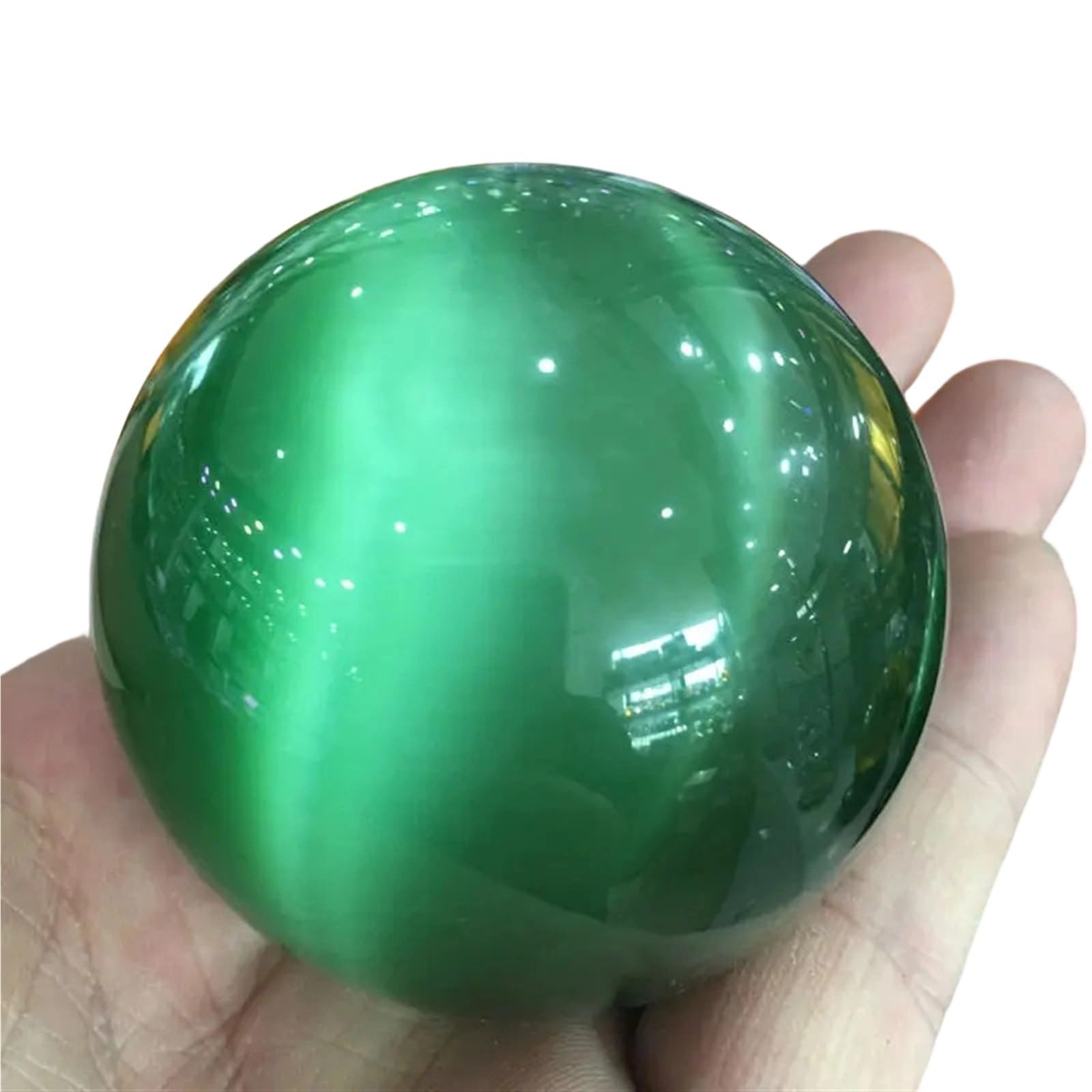 HAOYUNS Beautiful Natural Green Quartz Crystal Ball Sphere for Meditation and Home Decor