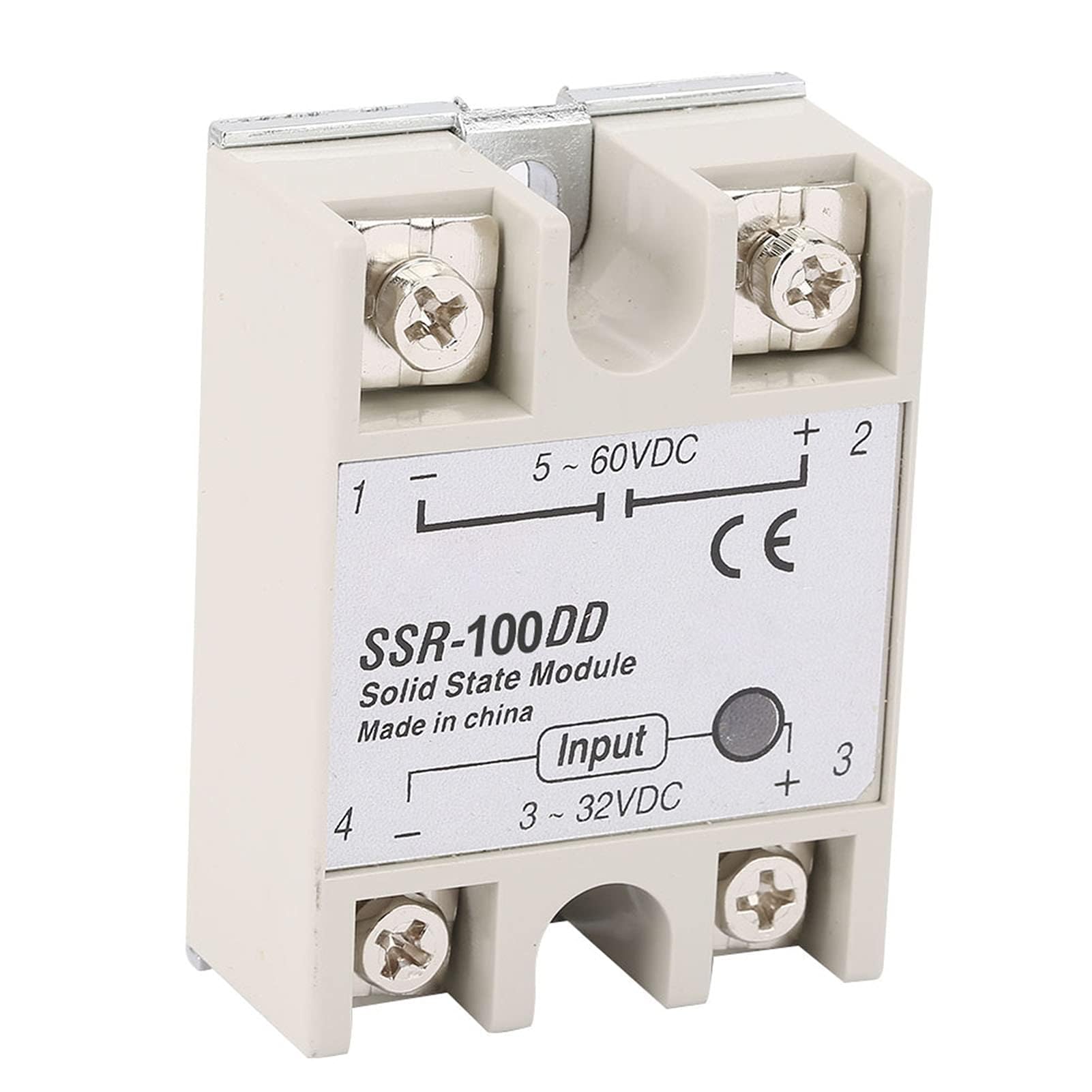 Relais Statique SSR-100DD 100A DC 3-32V Entrée 5-200V DC Sortie Haute Sensibilité Module de Relais DC à DC Normalement Ouvert