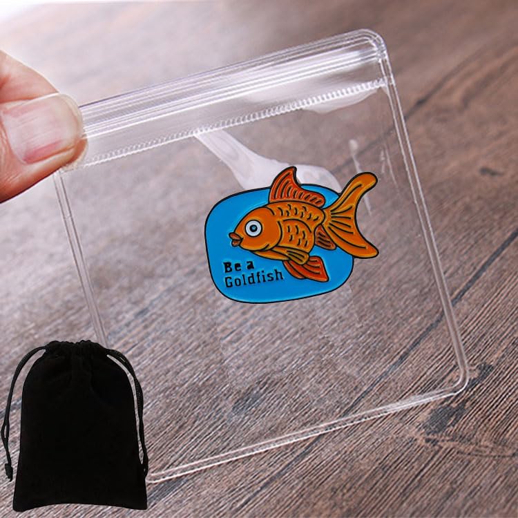 Image of Shark Goldfish Carp Enamel Pin Mindset Is Everything Brooch Pin Badge for Men and Women