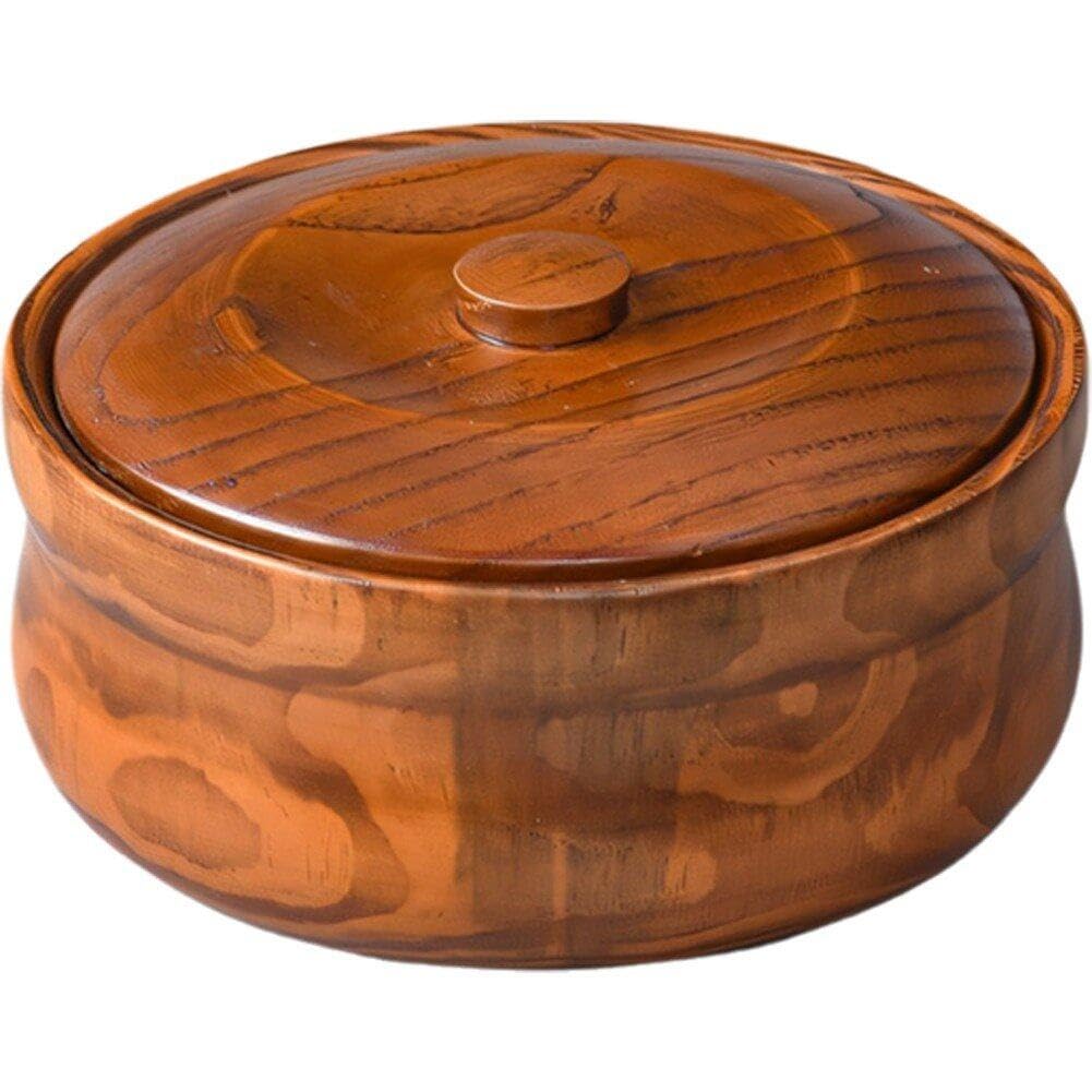 Juego de utensilios de cocina, cuencos, ensaladera de madera, cuenco de madera maciza for ensalada con tapa, cuencos grandes for mezclar frutas, verduras, ensaladas, decoración vintage de madera