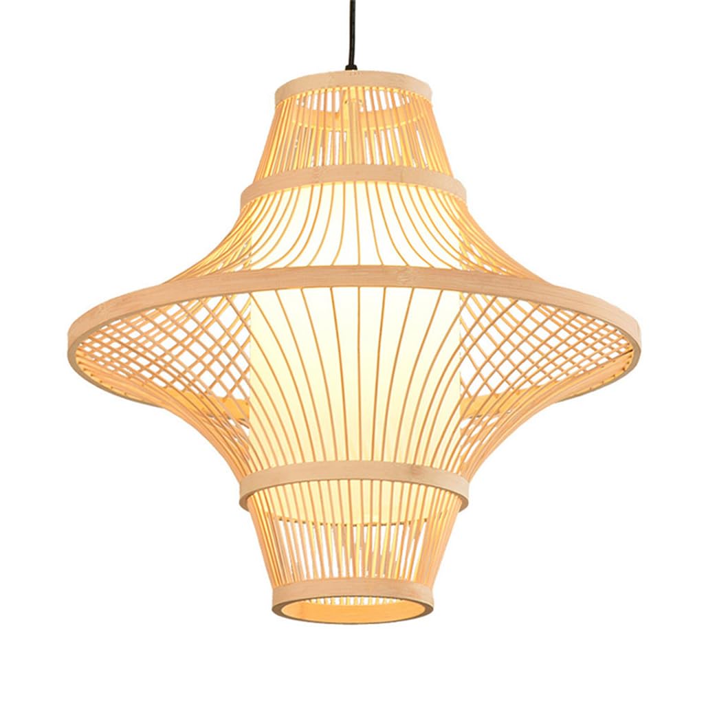 LQZCXMF Farmhouse Coastal Hallway Chandelier Light Double-Layer Wicker Fixture Hand-Woven Lantern Boho Chandelier Large Lighting Fixtures for Dining Room Bedroom Kitchen Island Entryways