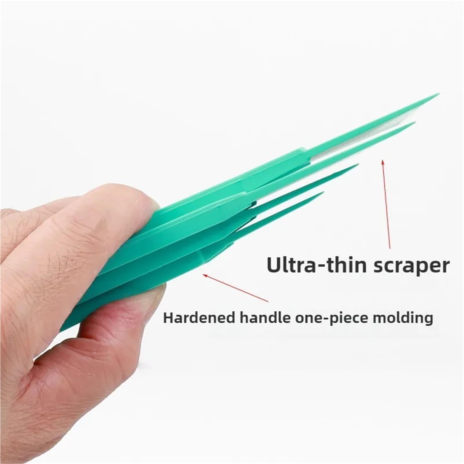 Raspador De Vidrio Kit de 4 raspadores de plástico Duro for Limpiar Adhesivos, removedores de Ventanas, vidrios, envolturas de Autos, escobilla de Goma.