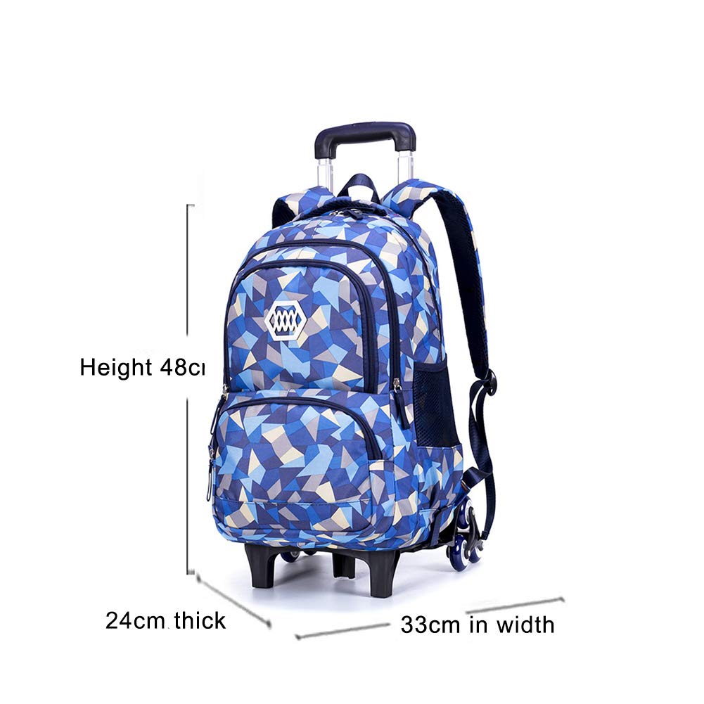 Zaino Scolastico con Ruote Valigie per Bambini Zaino Bambina Zainetti per Bambini Ragazze Ragazzo 6 Ruote