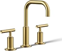 Vista 22 de Kohler K-14410-4-BGD Purist - Grifo para lavabo de baño con manijas de palanca baja y boquilla baja, K-14406-3-BL
