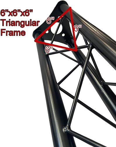 Miniatura 6 de GRIFFIN - Sistema de celosía de luz triangular con manivela  Kit de soporte de soporte de cabina de DJ para latas de luz y altavoces  Paquete de