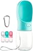 DEYACE Dog Water Bottle, Leak Proof Portable Pet Water Bottles for Dogs, Puppy Water Dispenser with Drinking Feeder for Travel (Pink 12oz)
