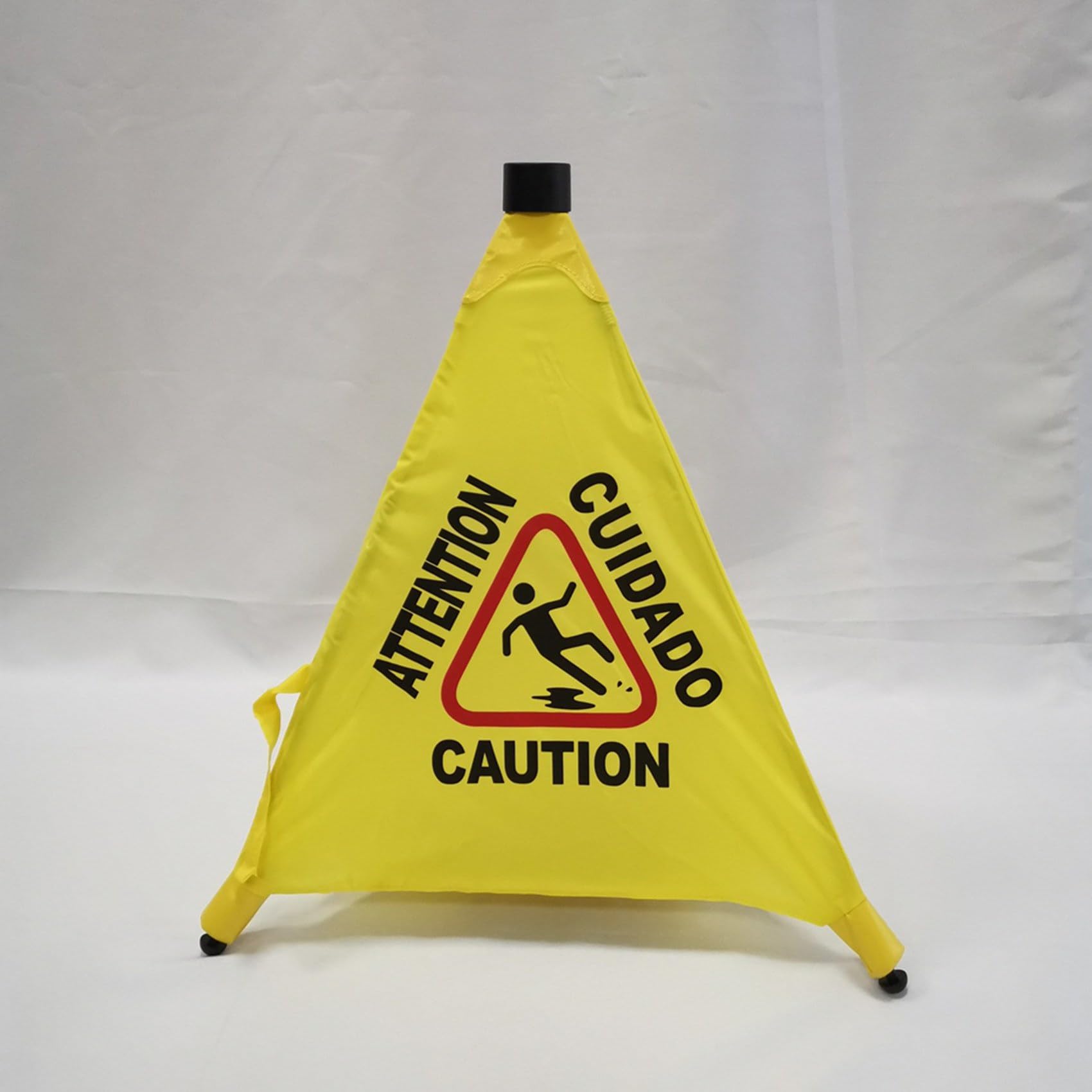 2 x Precaución, suelo mojado, cartel con texto en alemán "Rutschgefahr bei Nässe, aufklappbarer an der Wand Montierter, Faltbarer Sicherheitswarnkegel bilingüe