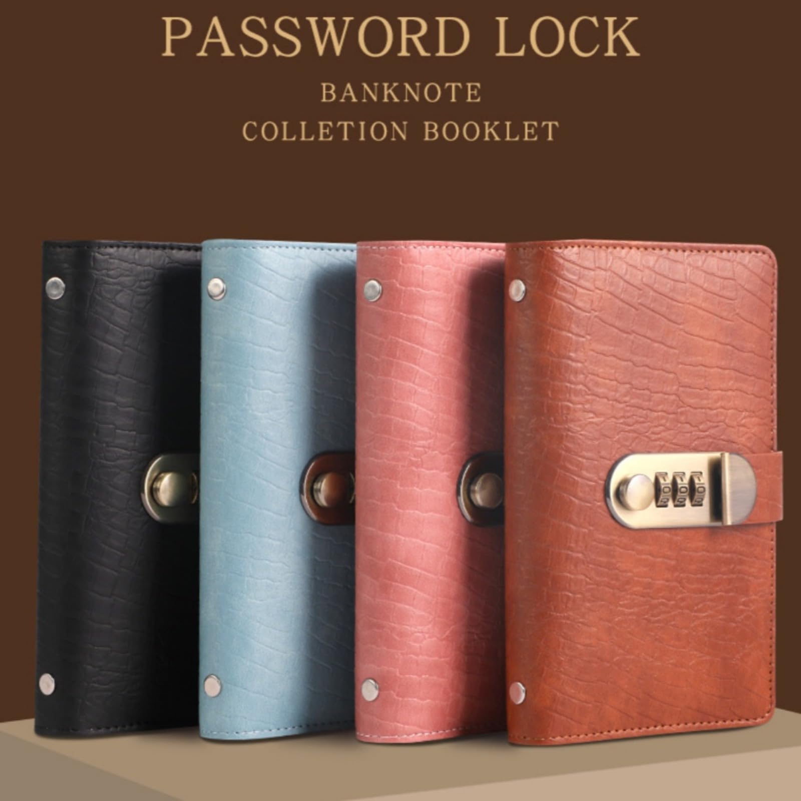 Libro del risparmio con 100 buste porta soldi e lucchetto a password, agenda budget planner italiano