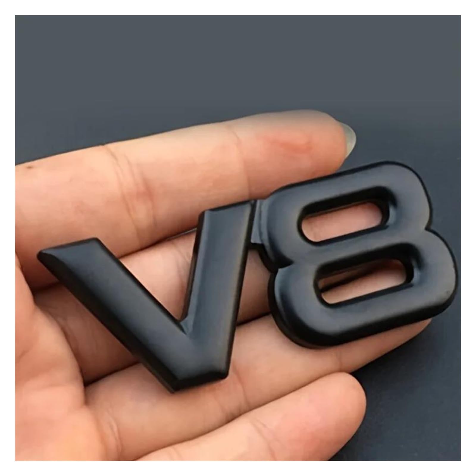 Decoration V8 Emblem Metal Sticker Badge Fender for V8 Racing Emblem Auto for Car Motorcycle Truck SUV(Black)