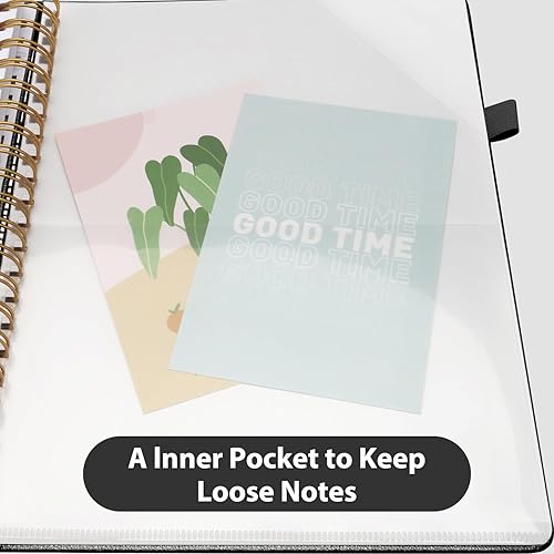 Miniatura 6 de Cuaderno de espiral, 8.5 x 11 pulgadas, cuadernos universitarios a rayas para trabajotoma de notas, diario de escritura de tapa dura de cuero para