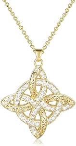 Pendant Necklace for Women Celtic Knot Necklace 18K Gold Plated Witches Knot