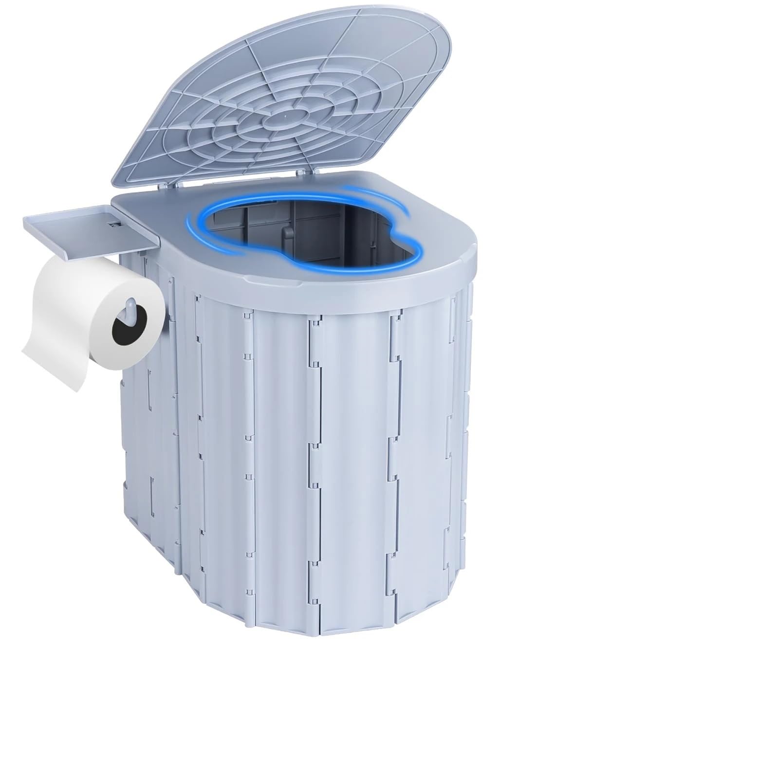 Baño Portátil, Inodoro Plegable Portátil para Acampar, Asiento Alto con Tapa