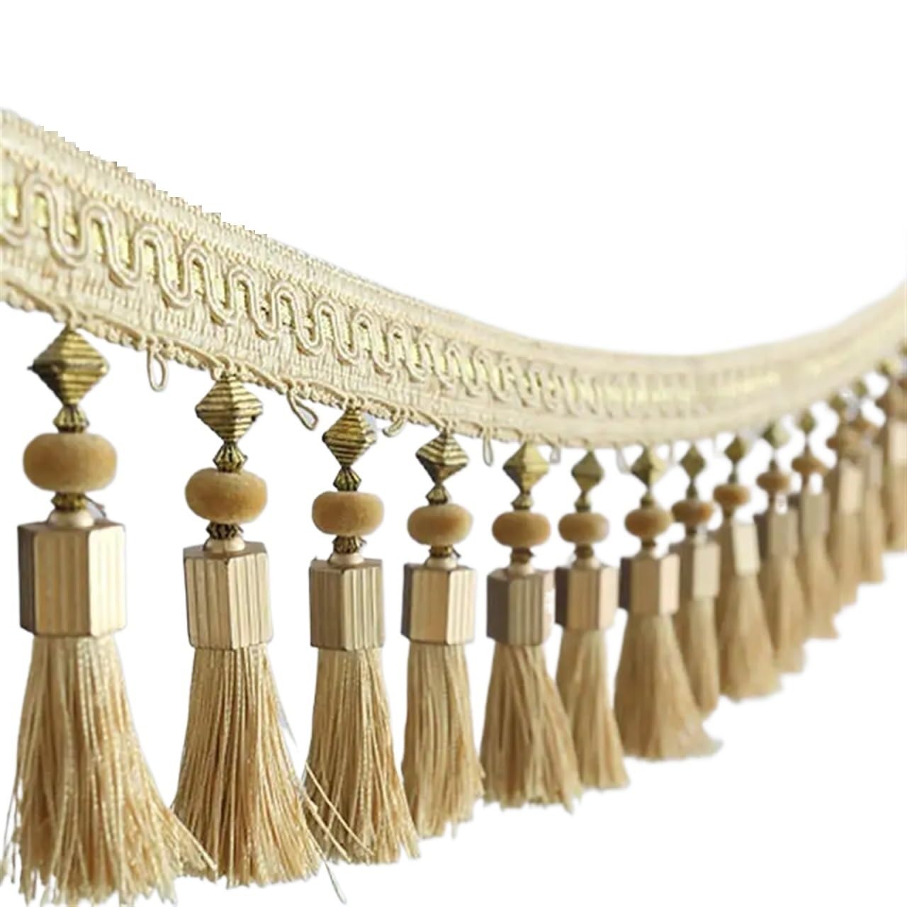 Fringe Tassel Trim 1M Tassel Lace Fringe Edging Trim Sewing Crafts Curtains Tassel Trim Lace Cushions Furnishings Upholstery Home Funiture DIY Decor(5)