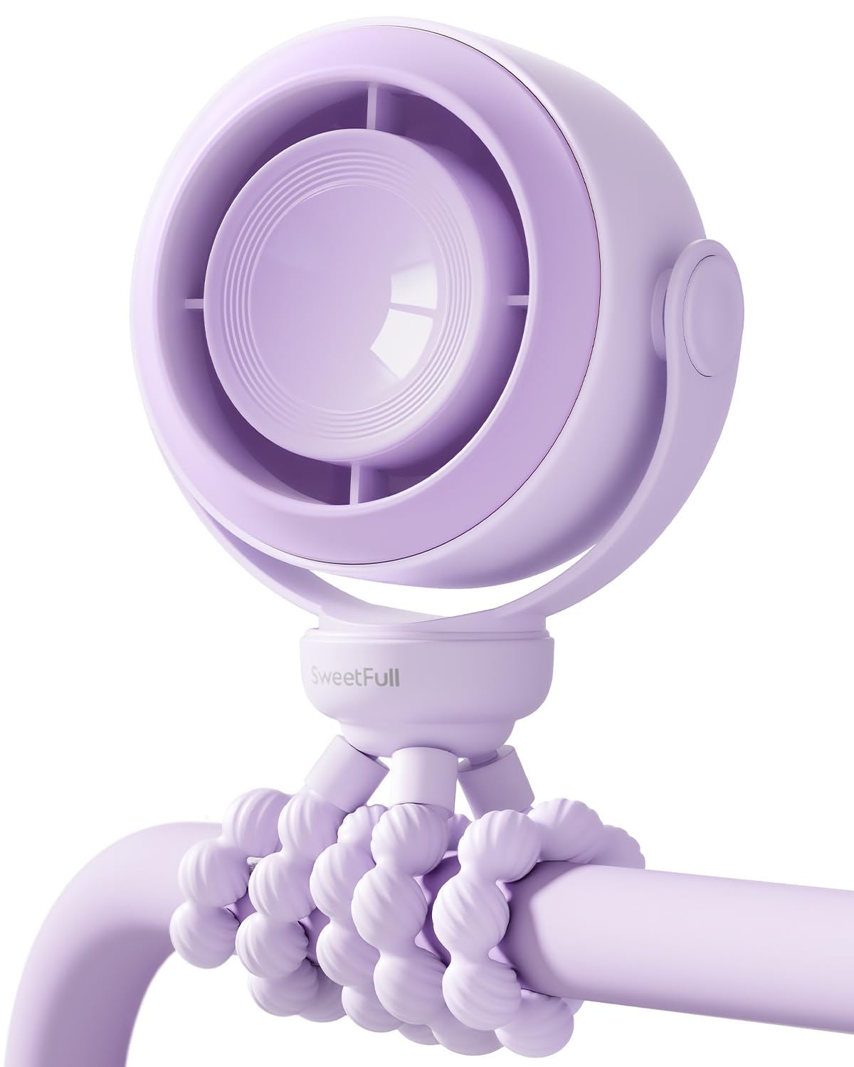 SWEETFULL Portable Stroller Fan, Pinch-Proof Baby Fan - Purple
