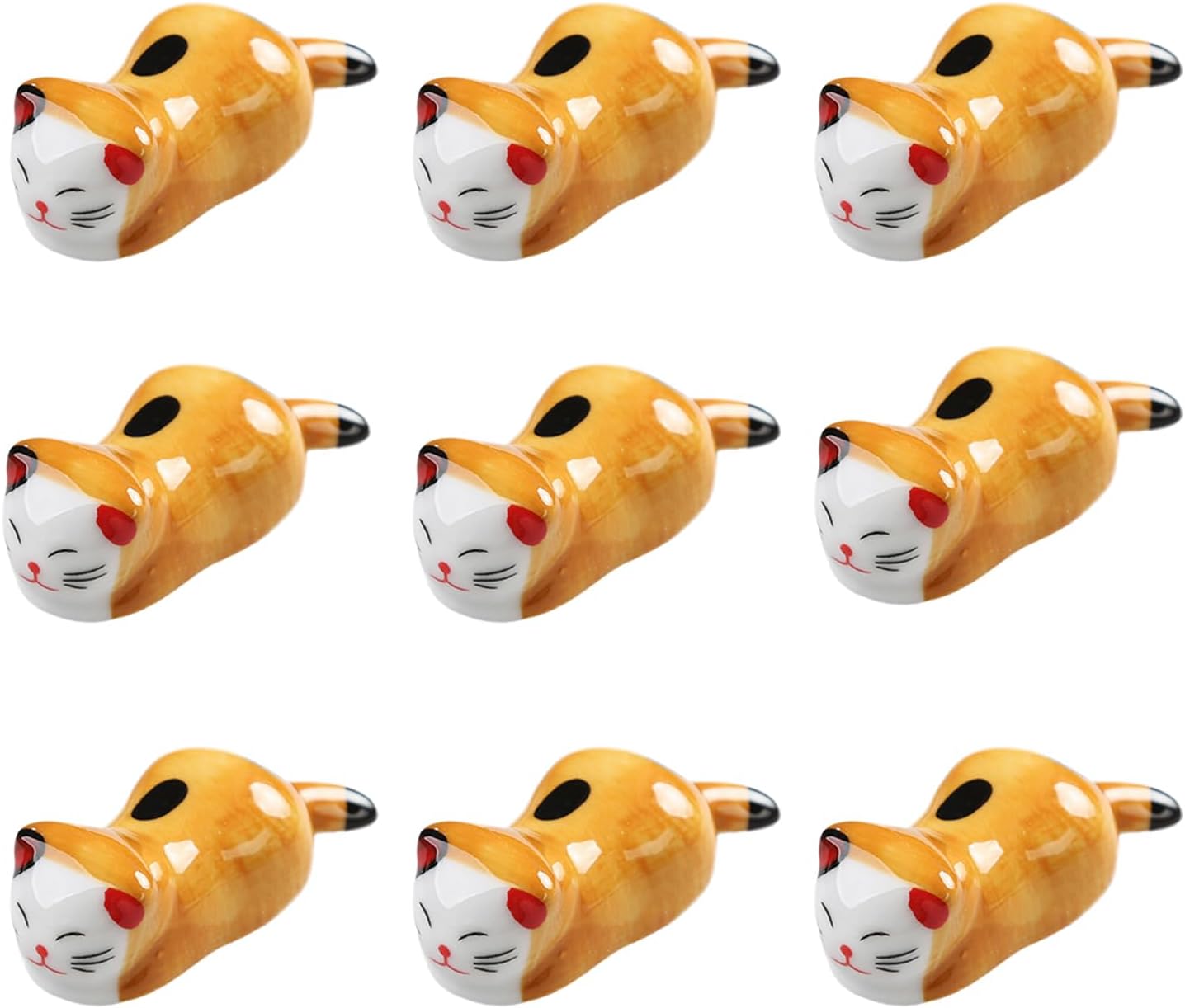 Chopstick Rest Chopsticks Holders Ceramic Cat Reusable Stand Ceramic Hand Painted Multifunctional for Home Kitchen