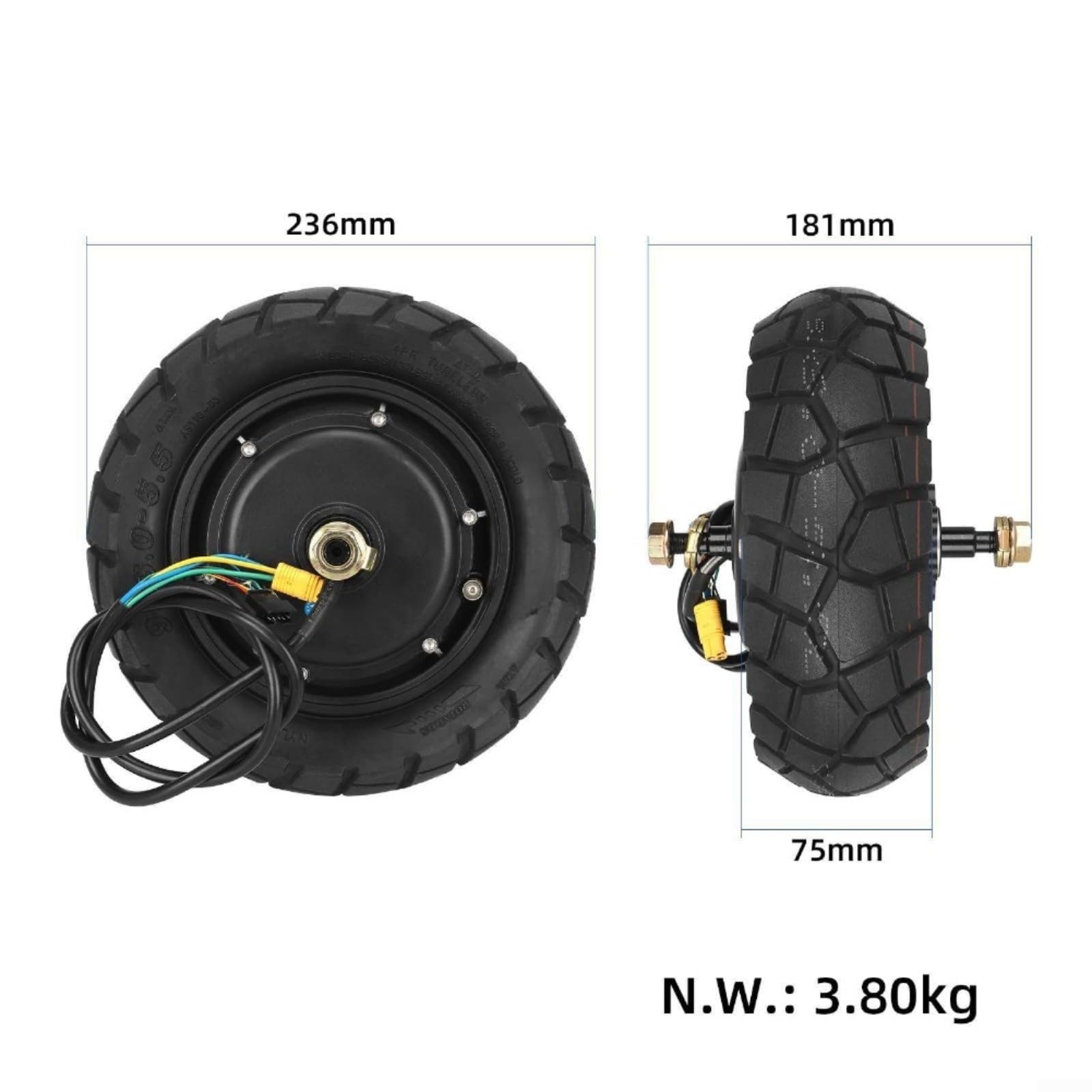 Für KUKIRIN G2 Pro Ersatzmotor mit 9X30-55 schlauchlosen Reifen, Elektroroller-Upgrade-Kit für Offroad-Pendler, Hochleistungs-Teile und Zubehör