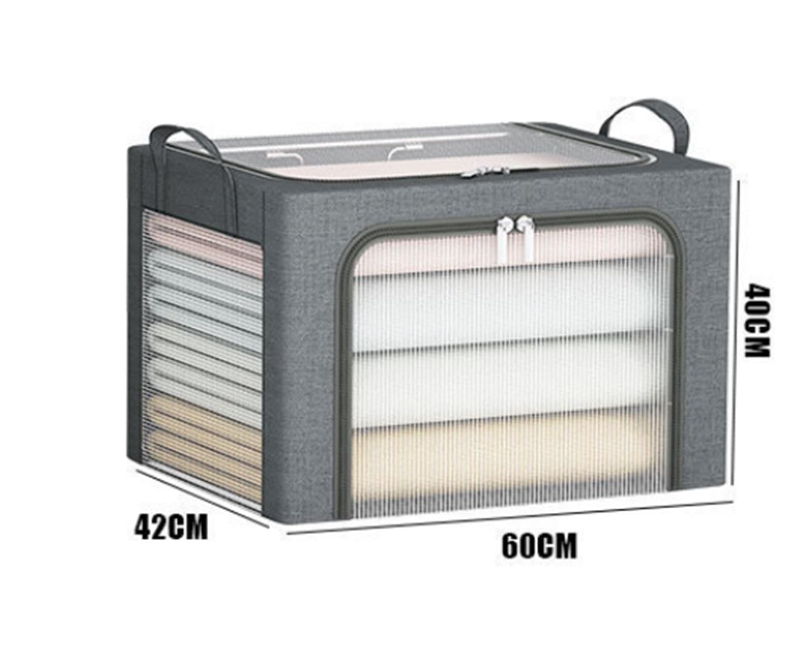 Bolsas Almacenaje Ropa La Caja De Almacenamiento Transparente Se Puede Plegar For Guardar Ropa Y Ropa De Cama. Organizador Armario para Edredones(Blue,60 * 45 * 40cm)