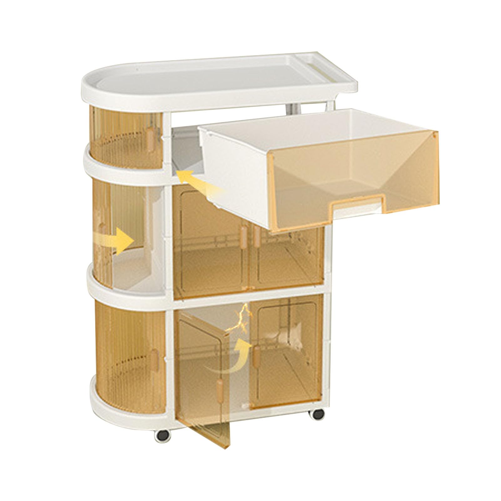 Carro de bebé de 4 Niveles, Carro Plegable para Pañales para bebé, Ahorro de Espacio, Fácil Instalación PP para Habitación de (WHITE)