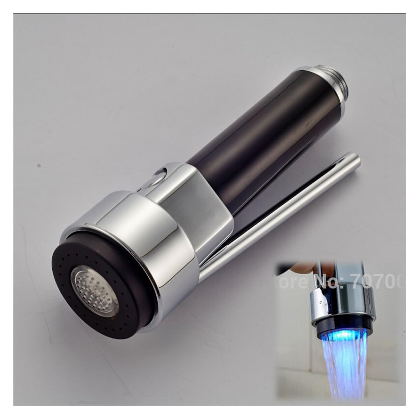 Caño de Repuesto for Grifo de Cocina con Cabezal rociador extraíble con luz LED, Acabado Cromado