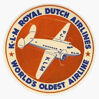KLM Vintage Logo Window Bumper Sticker Decal 5"