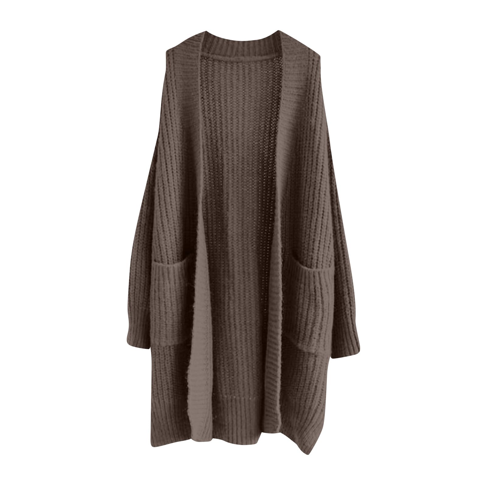 Cardigan Sweaters for Women Long Sleeve Knit Long Cardigan Fall Winter Chunky Open Front Button Sweaters with Pockets