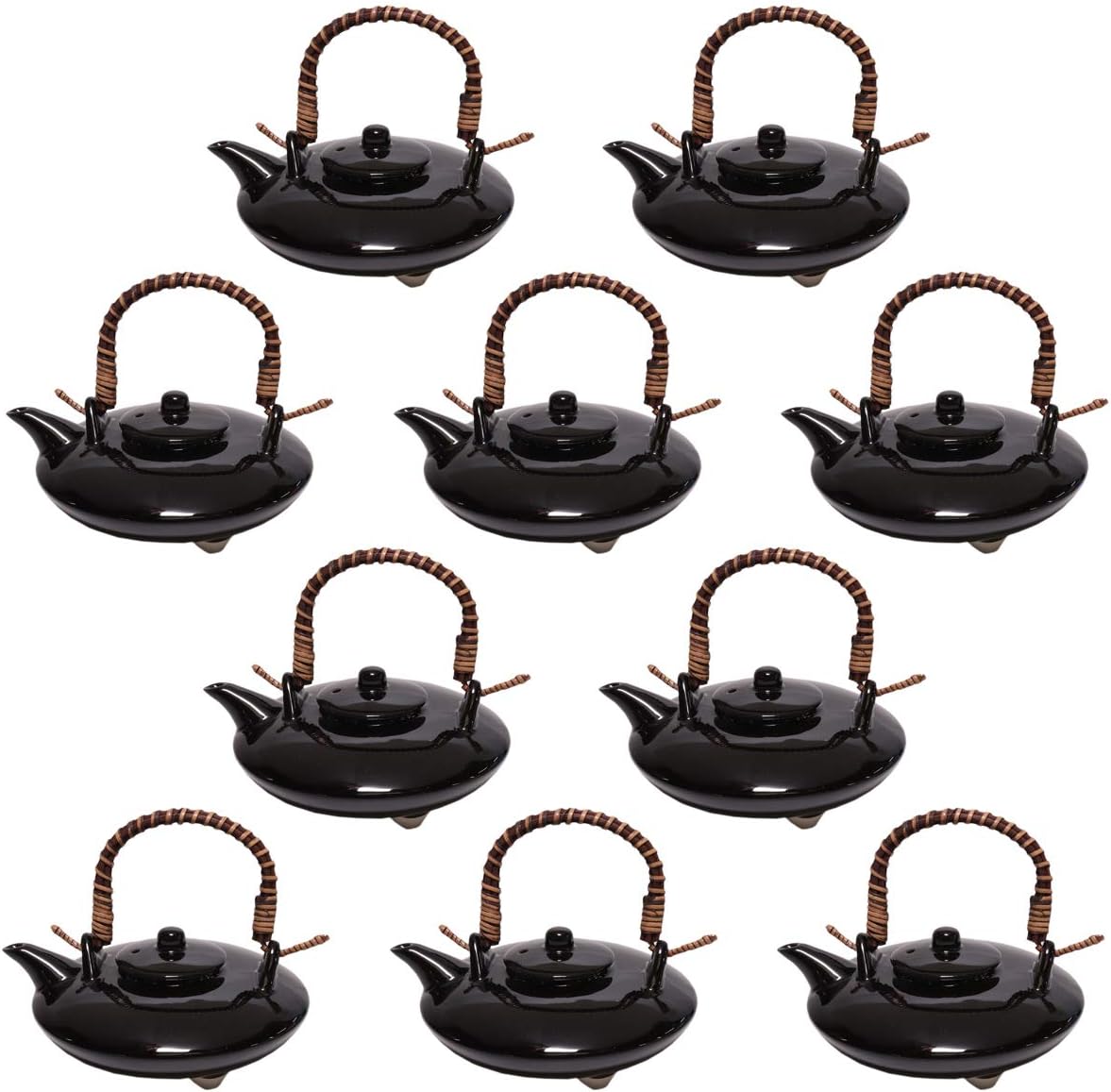 Set of 10 Joka, Black Joka, 6.5 x 6.1 x 3.0 inches (16.5 x 15.5 x 7.5 cm), No. 2 (400 cc), Japanese Tableware, Sake Cup, Restaurant, Ryokan, Izakaya, Commercial Use