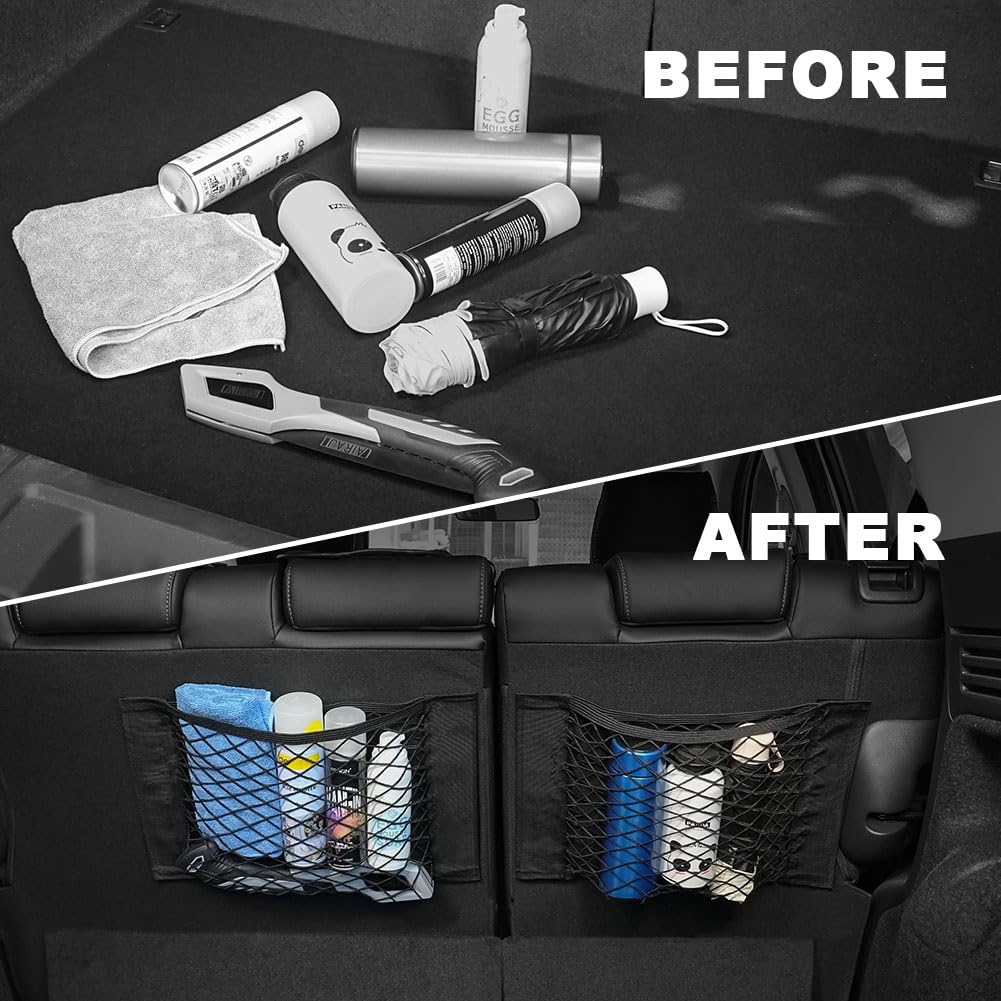 Nettas voor de auto, kofferbak, organizer, klittenband, 4 stuks, universeel opbergnet