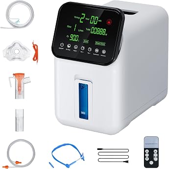 Portable Oxygen Concentrator Xandoril Oxygen Concentrator for Home Use 1-7 L/Min 90% Highly Concentrated Oxygen Concentrator Mute Oxygen Device for Home Use