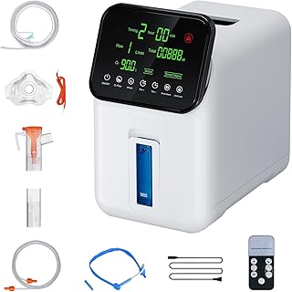 Concentrador de oxígeno portátil Xandoril para uso doméstico, 1-7 l/min, concentrador de oxígeno de alta concentración (90%), dispositivo de oxígeno silencioso para uso doméstico
