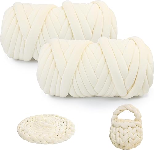 guofa - Hilo grueso y grueso para tejer con brazos, 4.4 libras de hilo gigante para bolso, manta y funda de almohada para decoración del hogar
