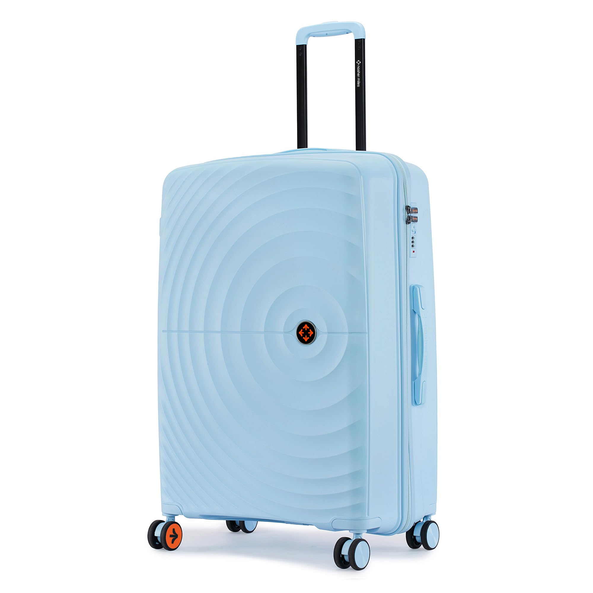 Nasher Miles Polypropylene Spinner Seattle Hard-Sided Check-in Luggage 28 inch | 75cm | 8 Wheels Large Trolley Bag for Travel | Suitcase (Light Blue)