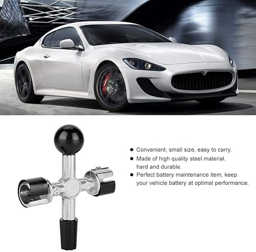 Miniatura 3 de 4 vías de la batería de poste de 4 vías, terminal de la batería, limpiador de terminales, herramienta de limpieza para automoción accesorio