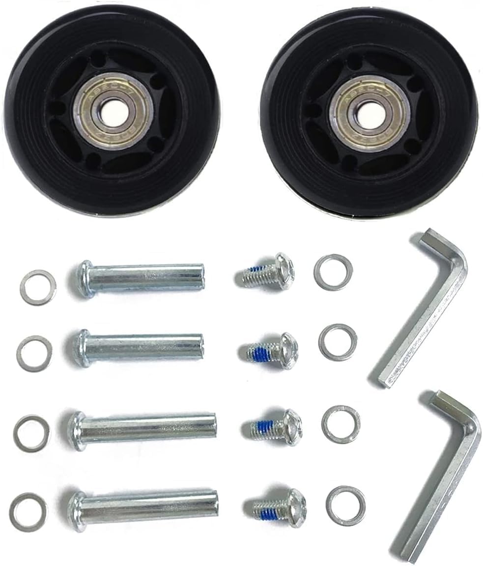 LOTOWELZON 2pcs Luggage Suitcase Replacement Wheels, 50/64/70/75/84/90mm Rubber Inline Roller Skate Wheels with 8mm(0.31") ABEC-7 608ZZ Bearings Repair Kits