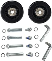 Vista 7 de LOTOWELZON 2 piezas de ruedas de repuesto para equipaje, maleta, 50/64/70/75/84/90 mm de goma para patines en línea con rodamientos ABEC-7 608ZZ