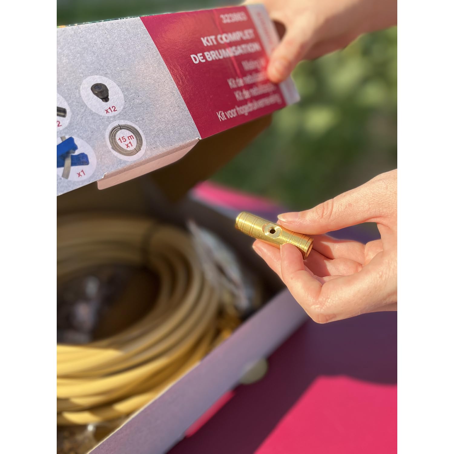 Spid'O Kit Complet de brumisation 15 m - Système de rafraîchissement extérieur pour terrasse, pergola et Jardin