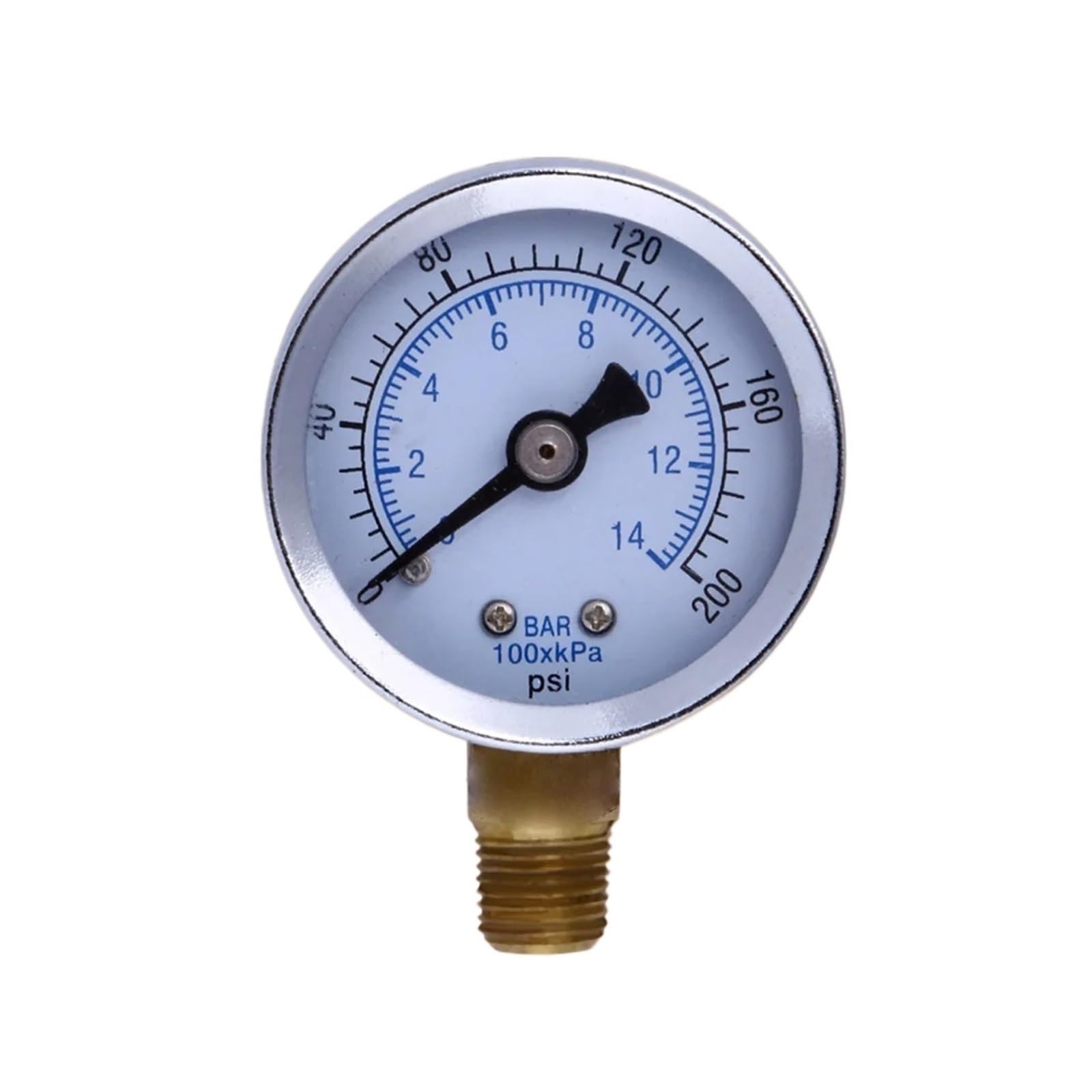 Ciśnieniomierz, 0-200 PSI 0-14 Bar Ciśnienie sprężarki/wskaźnik hydrauliczny Manometr 1/8 NPT do regulatora pneumatycznego sprężarki powietrza
