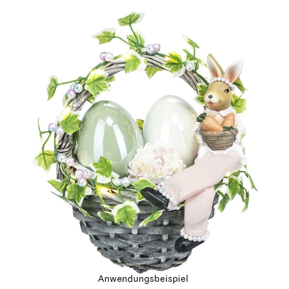 Ideen mit Herz | Decoratieve eieren | deksel & bodem in eierschaallook | lente | eierzoeken | vulbaar | cadeau | souvenirs | 9,3 cm | 13 cm hoog | kleurvariaties (wit