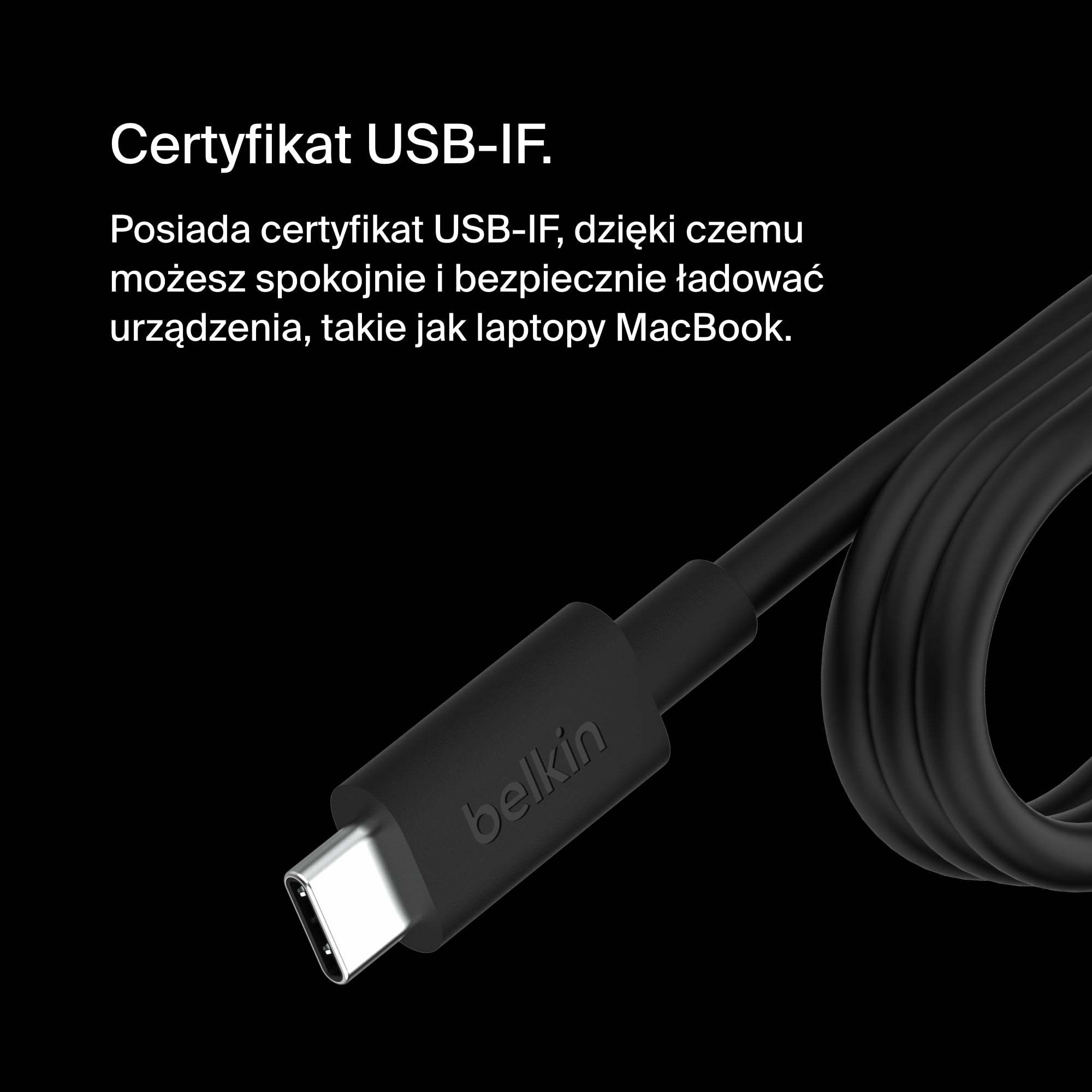 Belkin Connect Core zasilacz ładowarka USB-C GaN, szybkie ładowanie, uniwersalny port USB-C, zasilanie Power Delivery 100W, kabel 2,5 m, do konsoli, MacBooków, laptopów Windows i Chromebooków