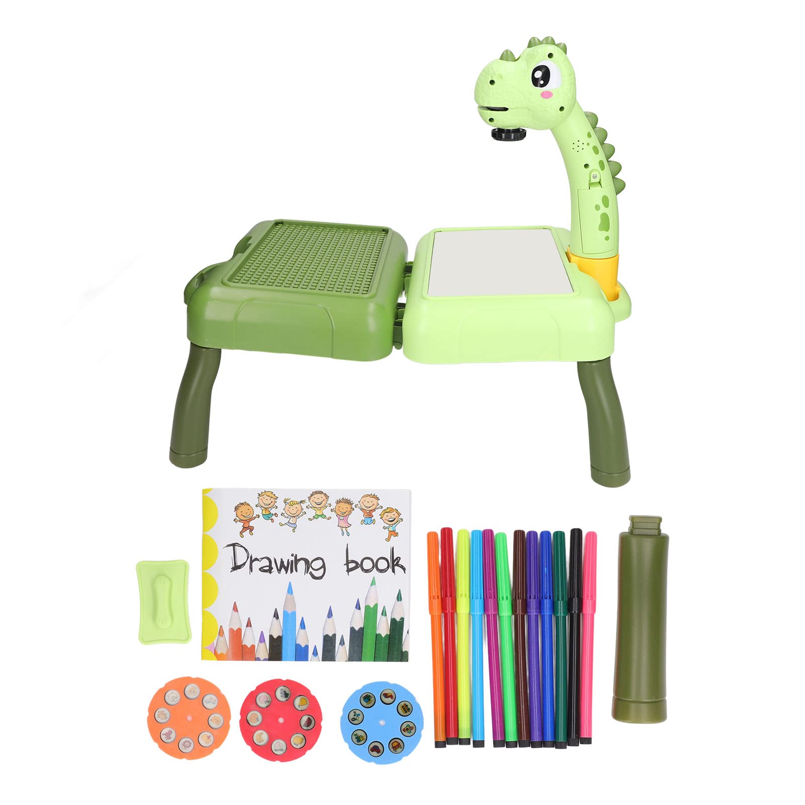 NIBEMINENTKids Drawing Projector Table Cartoon Deer Multifunctional LED Projector Painting Toy with Lighting and Music