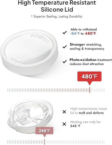 Miniatura 4 de LE TAUCI Ramequines con tapas, juego de ramikin de 8 onzas para crema brulee, souffle, salsas de inmersión, recipientes de cerámica para