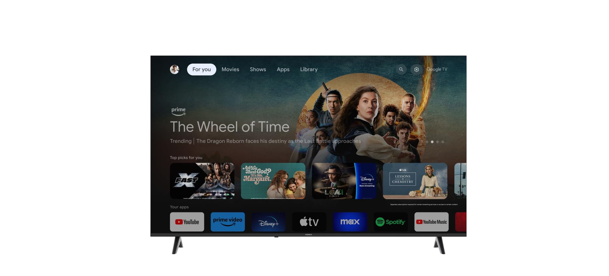 KONKA 65 inch, Google TV, 4K UHD, Frameless, Smart, Shahid, Google