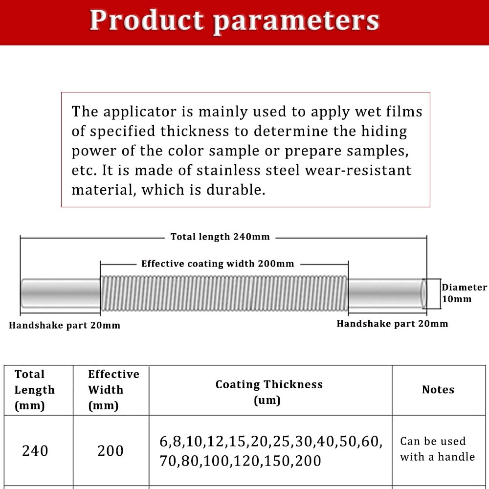 Aplicador de película húmeda, herramienta de raspado de tinta de acero inoxidable para revestimientos de precisión, barniz y pintura