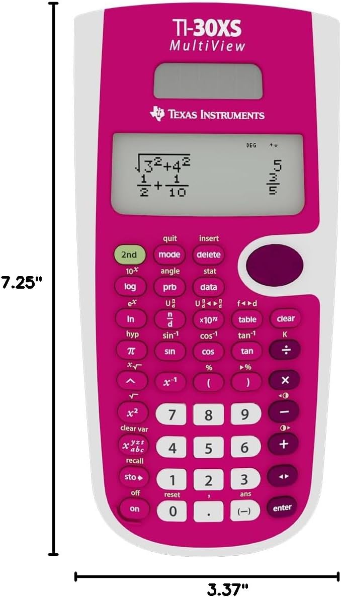 Texas Instruments TI-30XS Multiview Scientific Calculator (Pink)