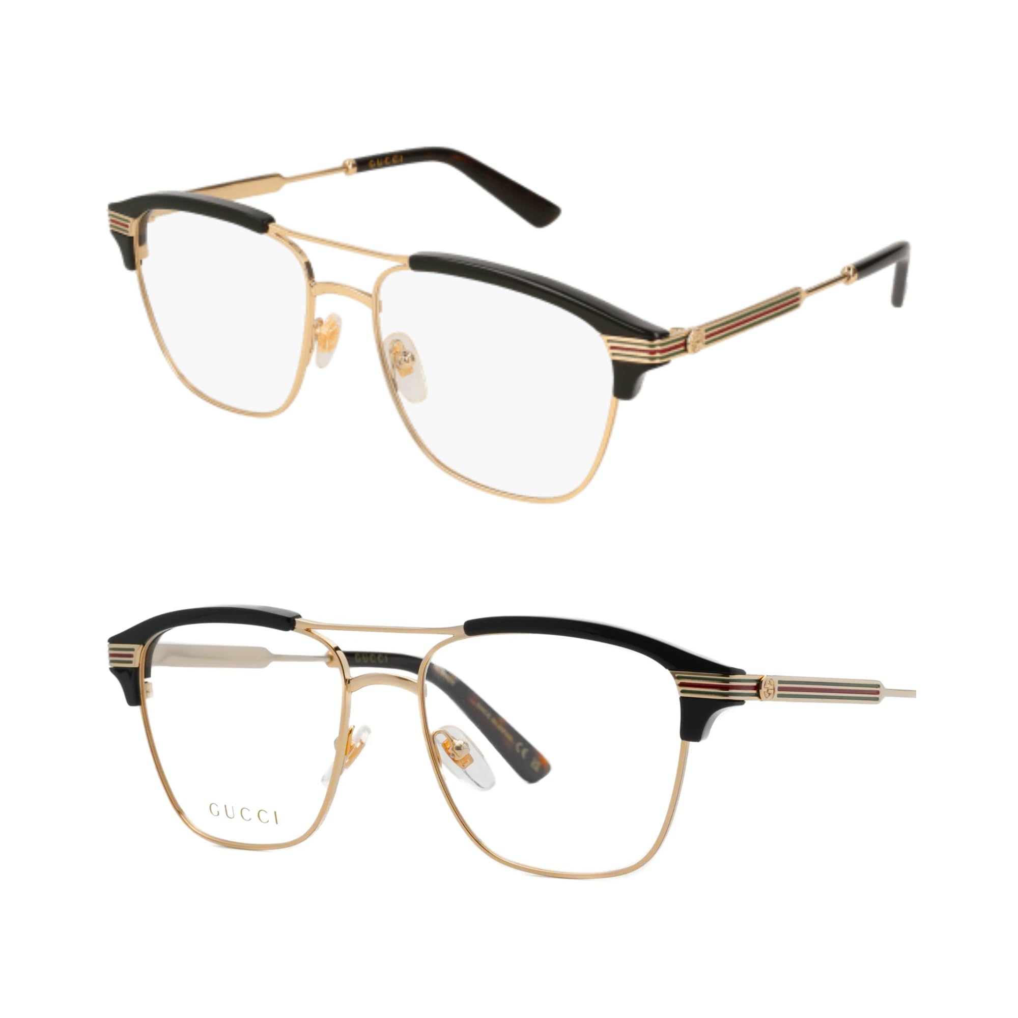 Gucci GG0241O Designer Fashion Eyeglasses Stylish Metal Rectangular Frame Eyewear with Luxury eSHADES Kit - Embrace Sophistication and Elegance