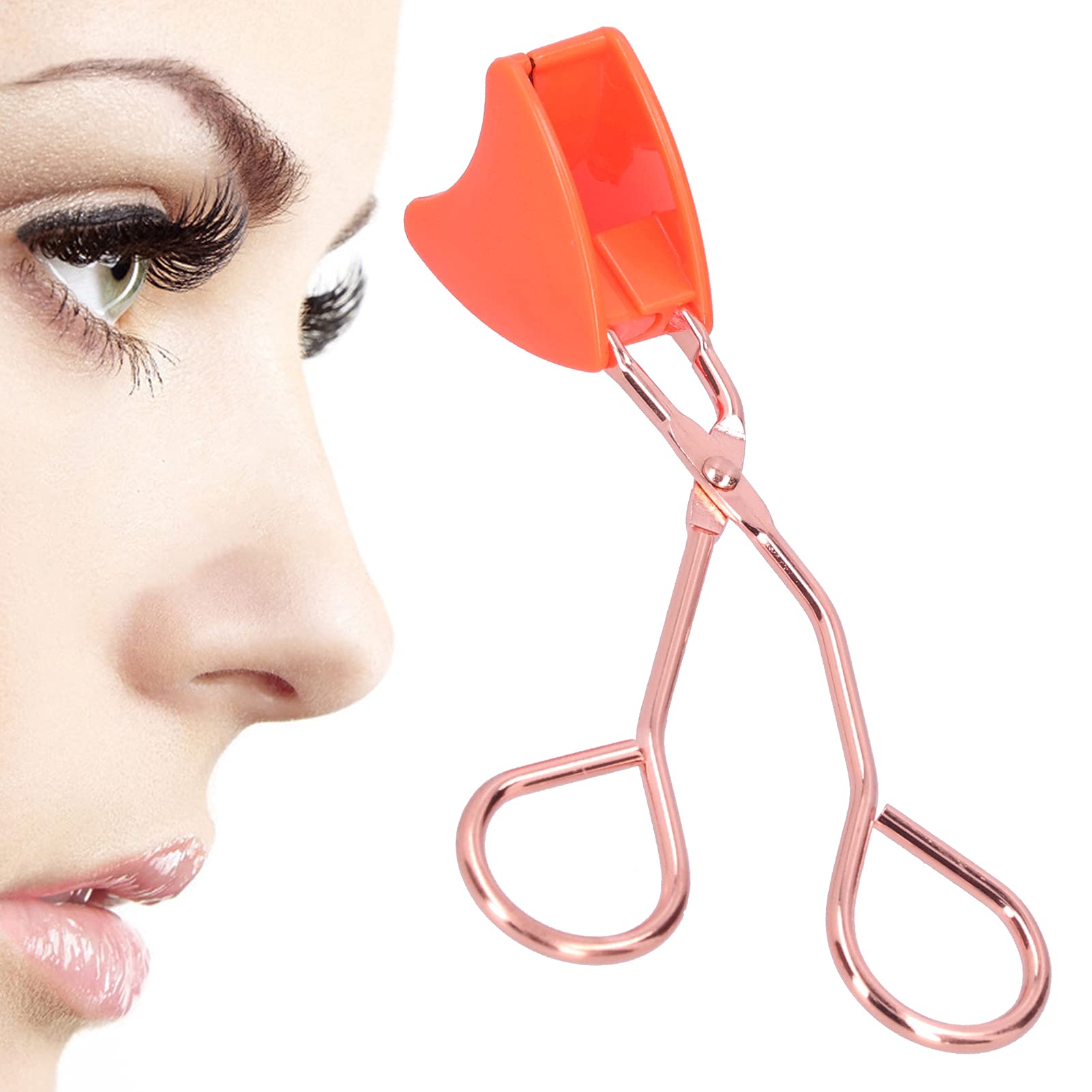 Magnetic Lashes Clip, Eyelash Applicator Tool Stainless Steel, Eyelashes Applicator Lashes Tool for Beginners Easy to Apply False Eyelashes Daily Use Buddy Tool, Magnetic Lash Applicator Tool(Orange) - Image 4
