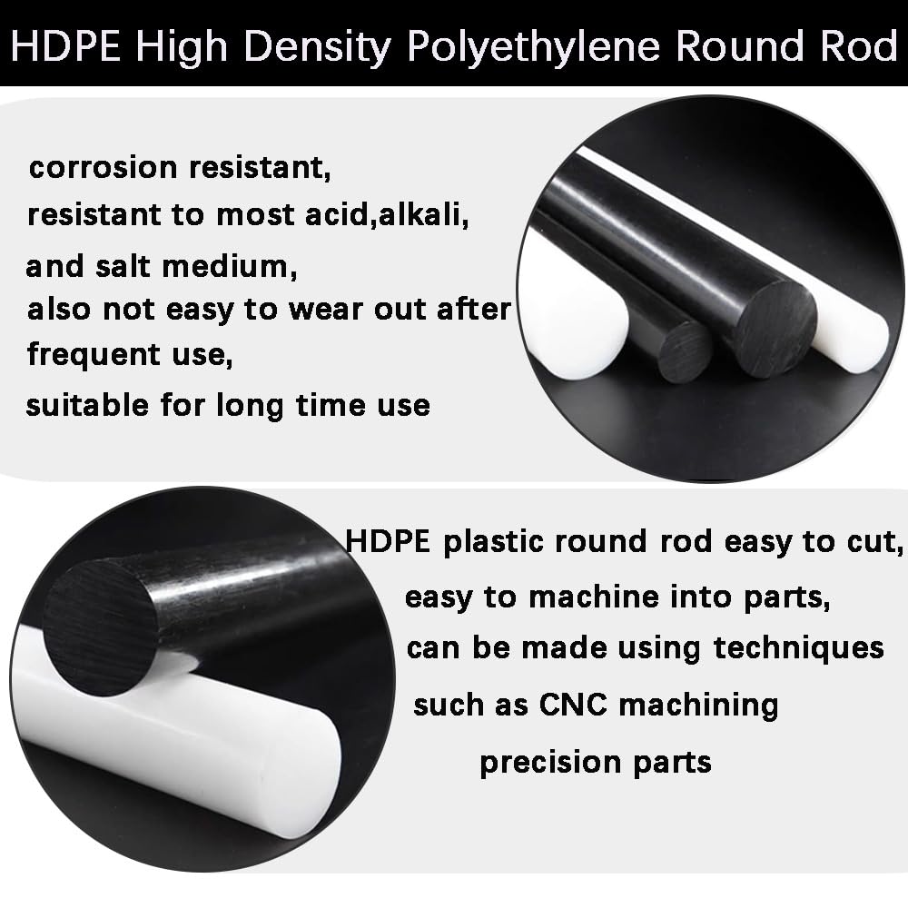 HDPE Plastic Round Rod - 2" x 13" -4 HDPE Plastic Round Rod - 2" x 13" -4