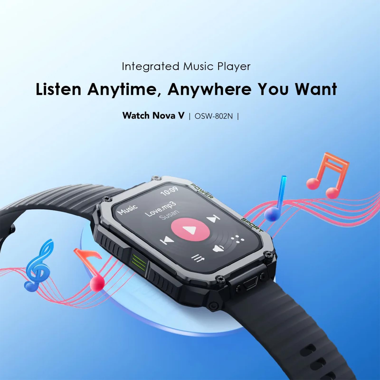 Reloj inteligente Nova V con pantalla HD de 2.01 pulgadas y caras de video