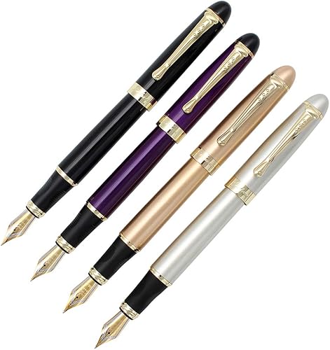 zoohot Juego de 4 plumas estilográficas Jinhao 450 con convertidores recargables