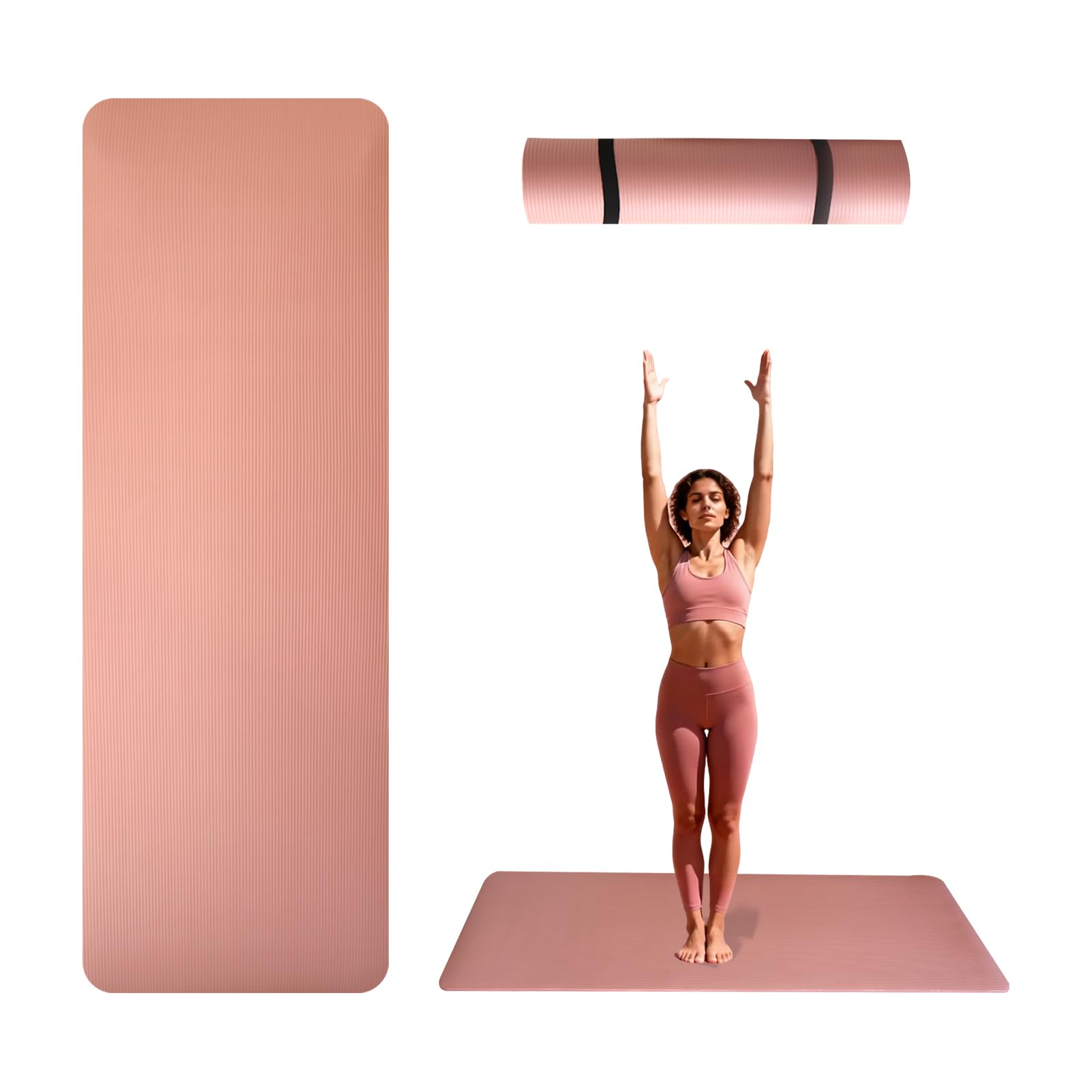 Ultra-Thick 10mm Fitness Yoga Mat 72 8 24 Anti-slip Fitness Mat made of Durable NBR Material available in